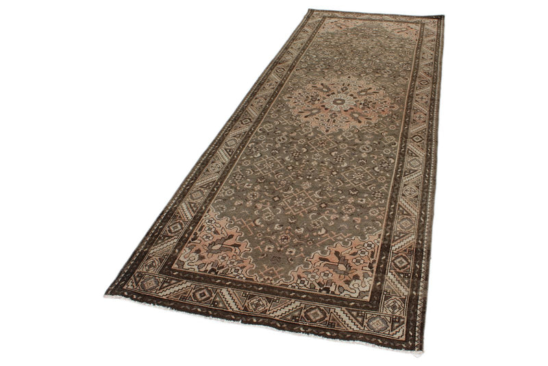 4x10 Light Brown and Ivory Persian Runner