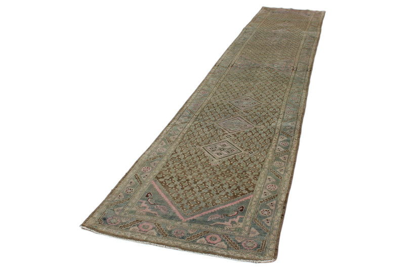 3x16 Brown and Pink Persian Tribal Runner