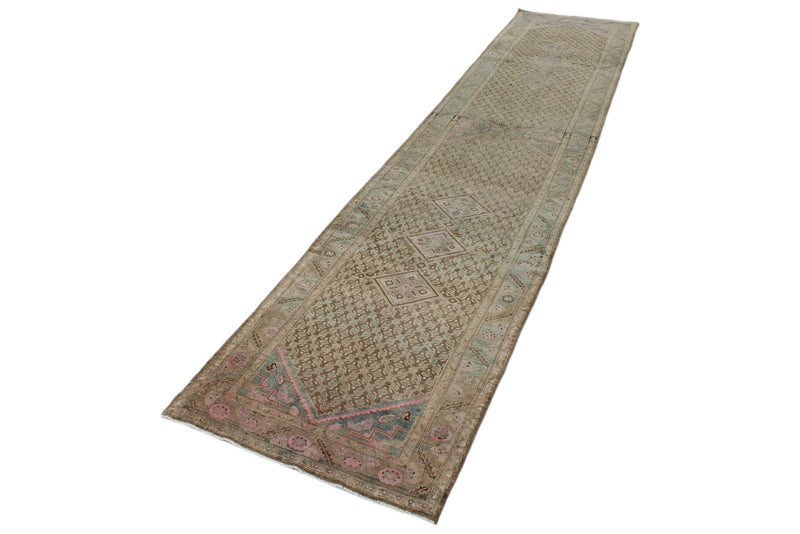 3x16 Brown and Pink Persian Tribal Runner