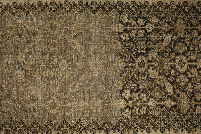 3x16 Brown and Ivory Persian Tribal Runner