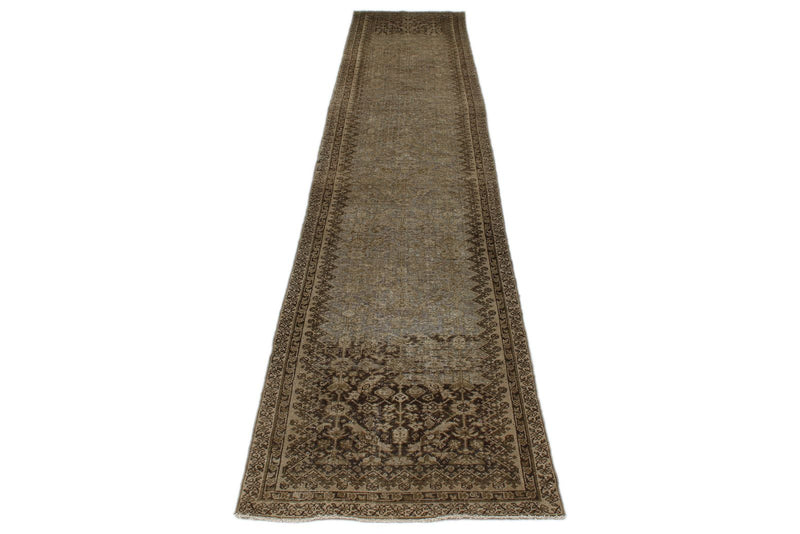 3x16 Brown and Ivory Persian Tribal Runner