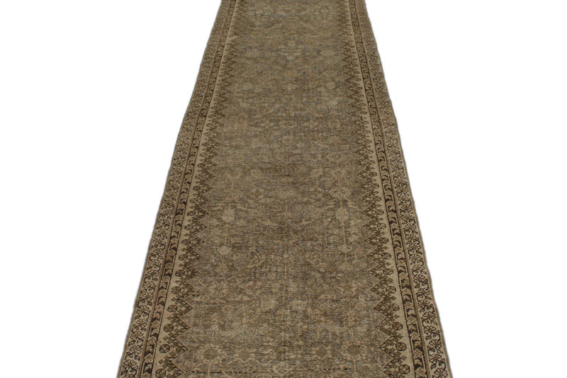 3x16 Brown and Ivory Persian Tribal Runner