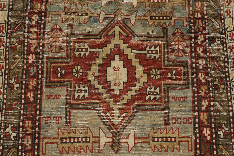3x11 Rust and Brown Kazak Tribal Runner