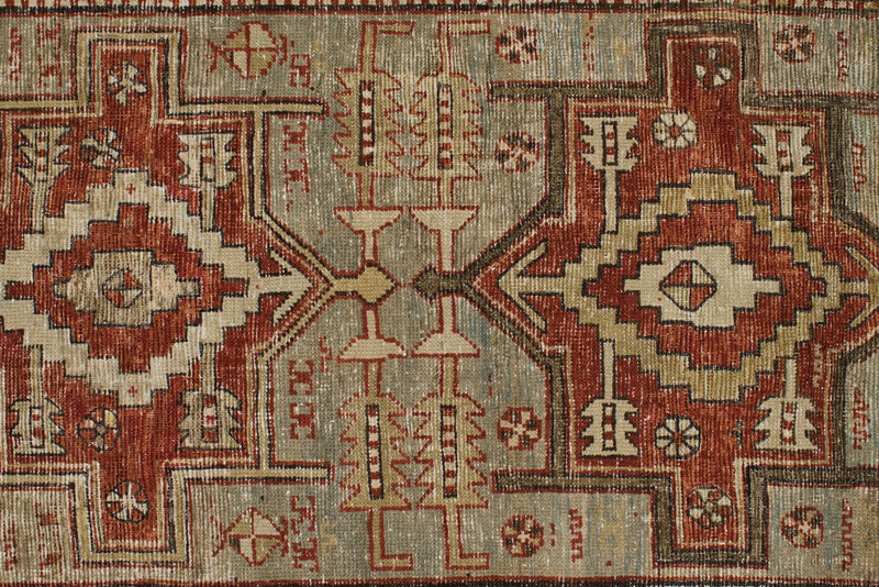 3x11 Rust and Brown Kazak Tribal Runner