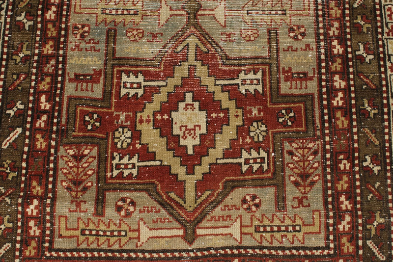 3x11 Rust and Brown Kazak Tribal Runner