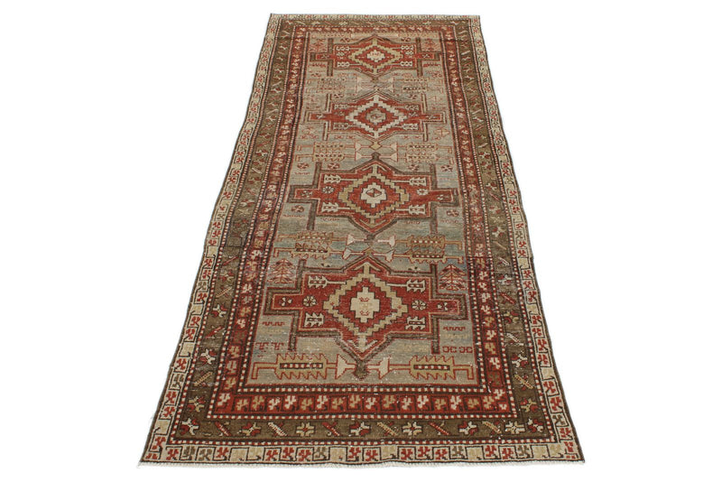 3x11 Rust and Brown Kazak Tribal Runner