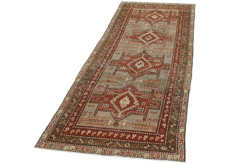 3x11 Rust and Brown Kazak Tribal Runner