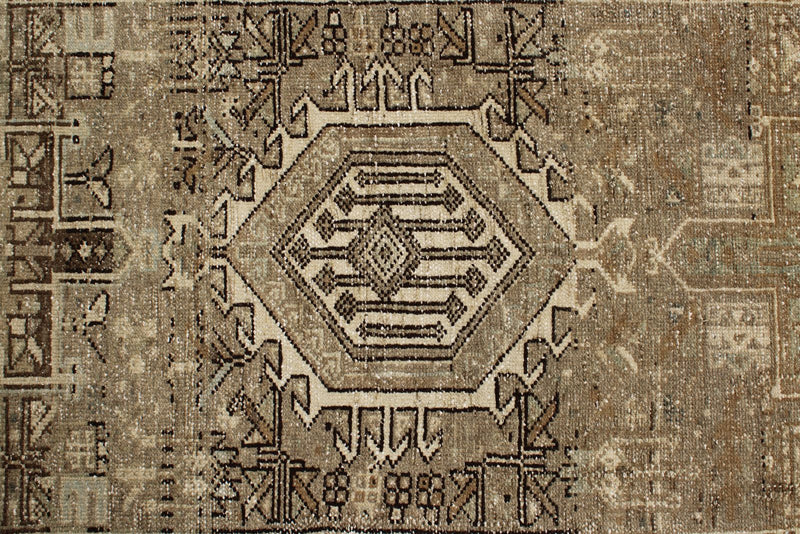 3x12 Ivory and Brown Persian Runner