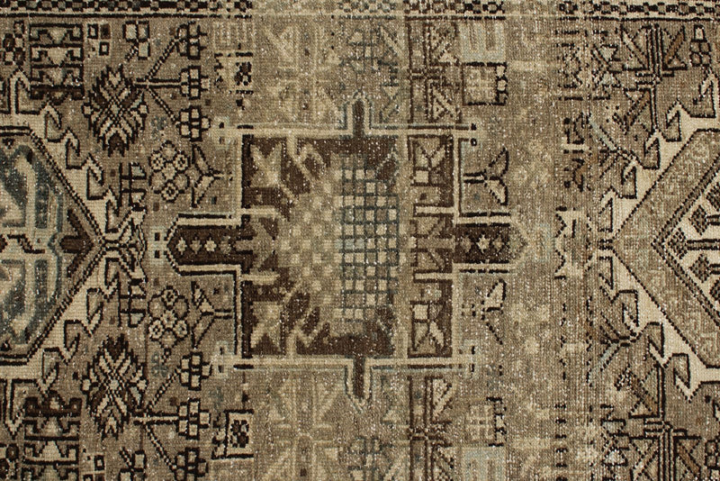 3x12 Ivory and Brown Persian Runner