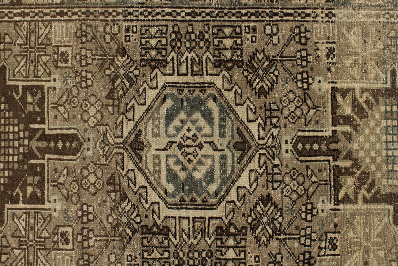 3x12 Ivory and Brown Persian Runner
