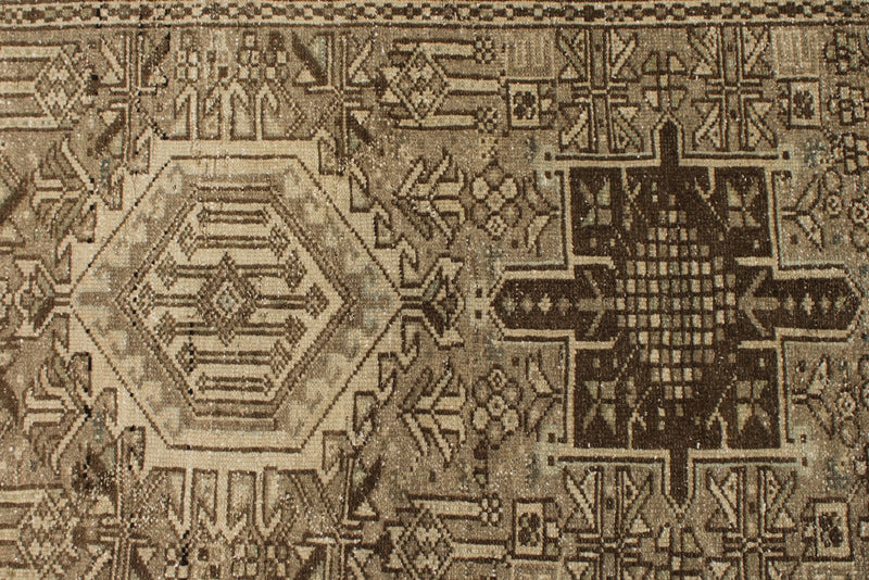3x12 Ivory and Brown Persian Runner