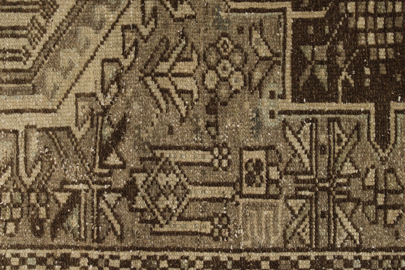 3x12 Ivory and Brown Persian Runner