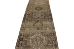 3x12 Ivory and Brown Persian Runner