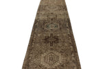 3x12 Ivory and Brown Persian Runner