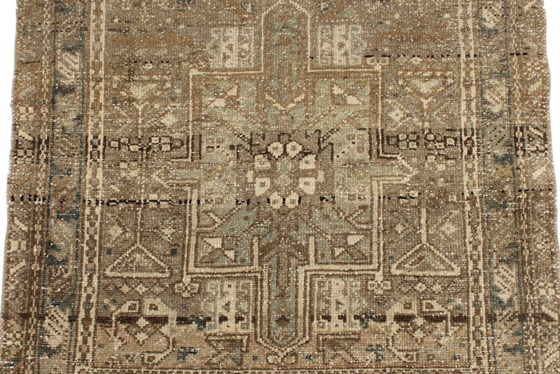 3x12 Ivory and Brown Persian Runner