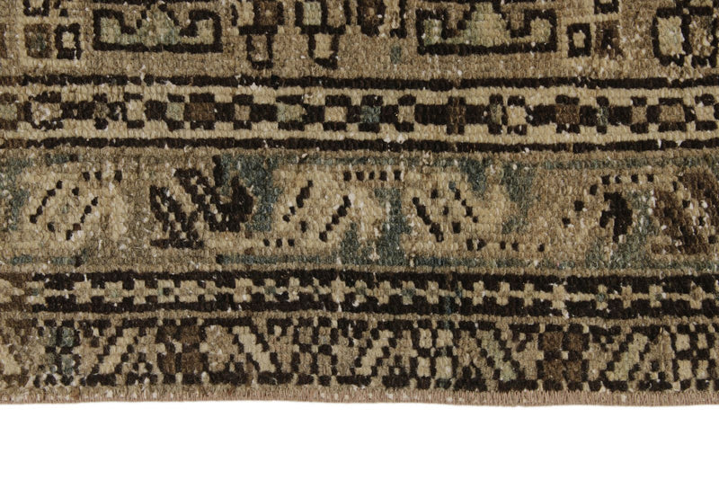 3x12 Ivory and Brown Persian Runner