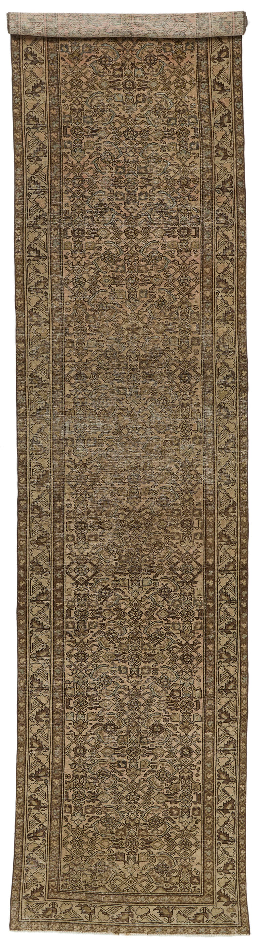 3x16 Brown and Ivory Persian Tribal Runner