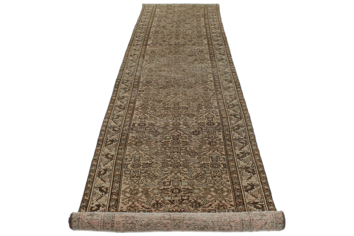 3x16 Brown and Ivory Persian Tribal Runner