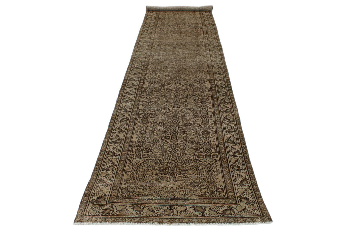 3x16 Brown and Ivory Persian Tribal Runner