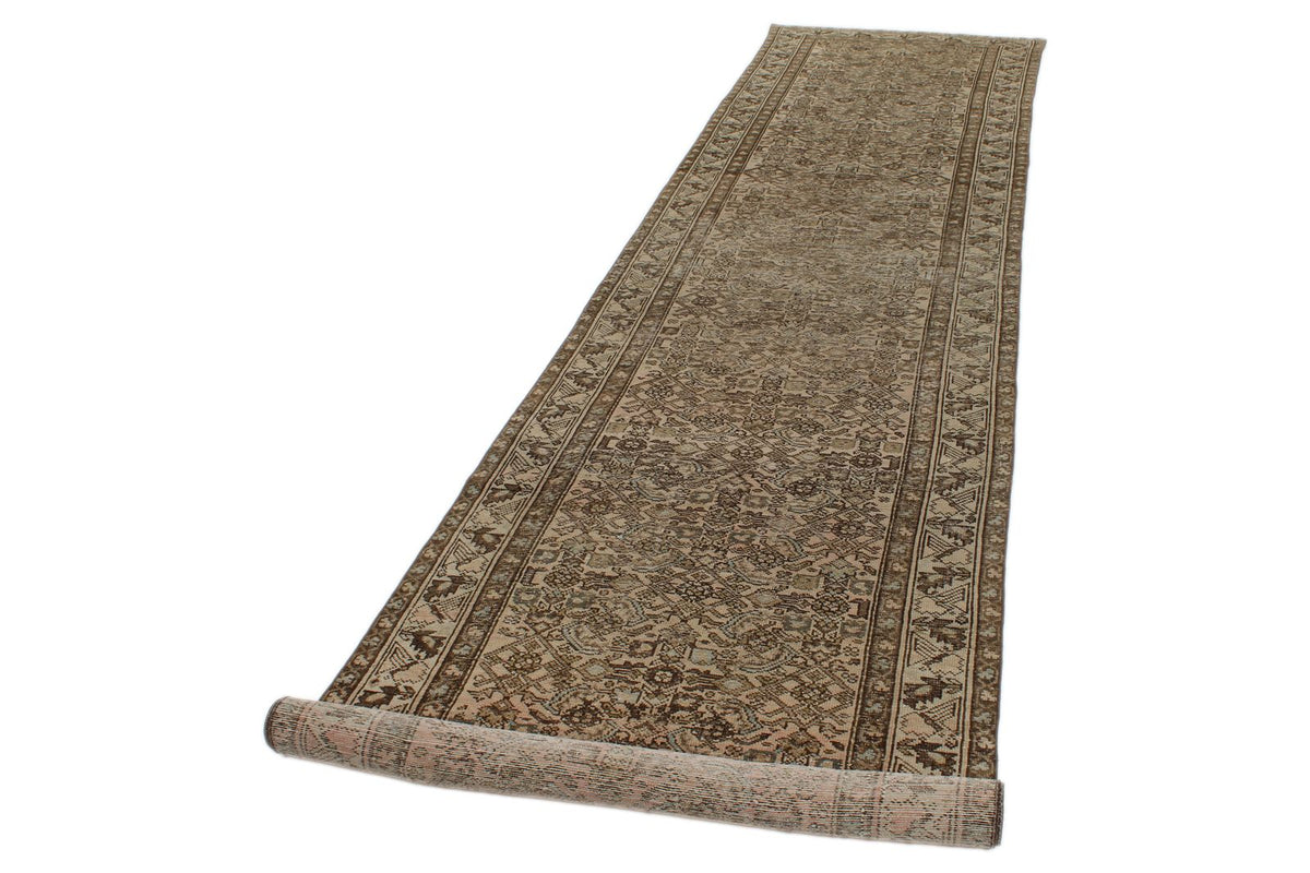 3x16 Brown and Ivory Persian Tribal Runner