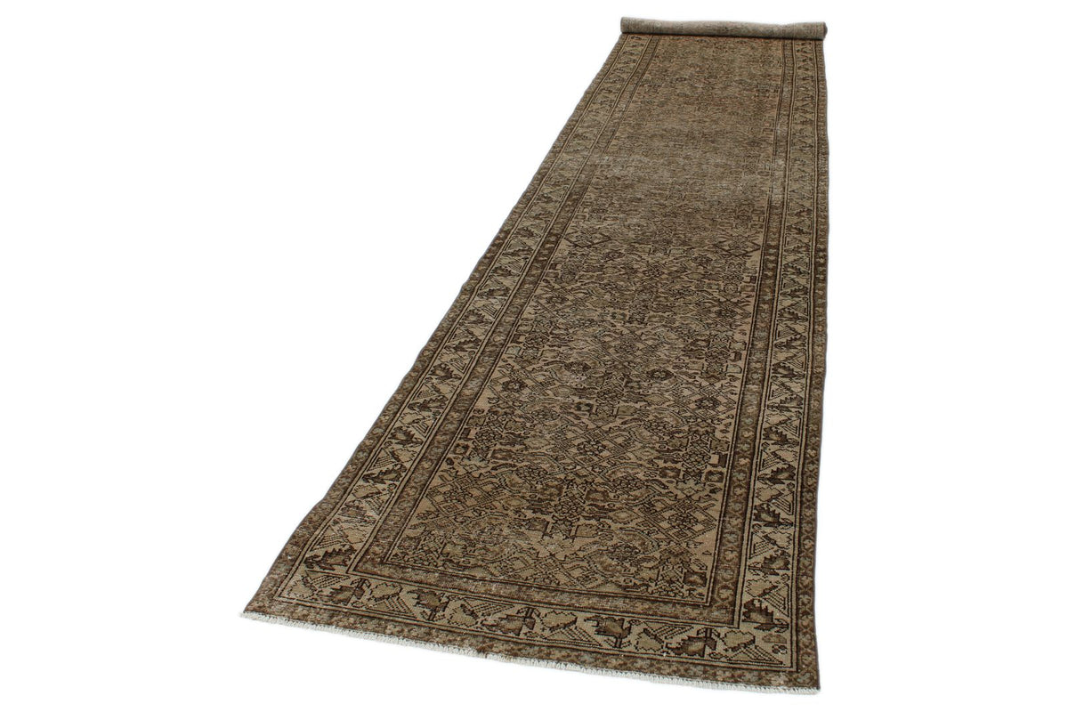 3x16 Brown and Ivory Persian Tribal Runner