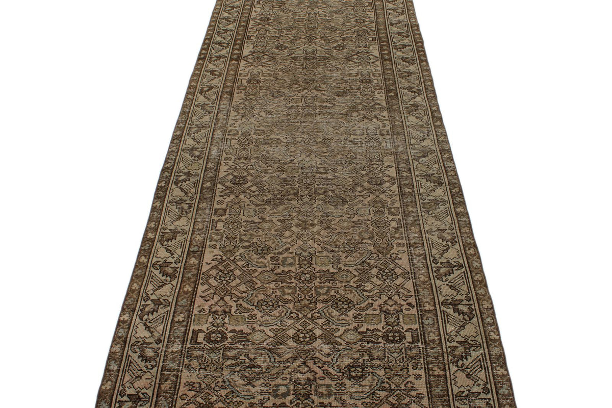 3x16 Brown and Ivory Persian Tribal Runner