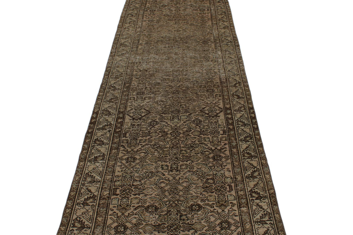 3x16 Brown and Ivory Persian Tribal Runner