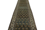 3x17 Light Blue and Ivory Persian Tribal Runner