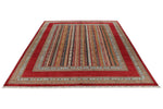 10x13 Multicolor and Red Turkish Tribal Rug