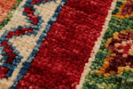 10x13 Multicolor and Red Turkish Tribal Rug