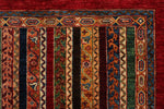 10x13 Multicolor and Red Turkish Tribal Rug