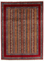 9x12 Red and Multicolor Turkish Tribal Rug