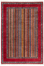 7x10 Red and Multicolor Turkish Tribal Rug