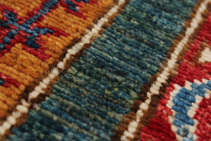 7x10 Red and Multicolor Turkish Tribal Rug