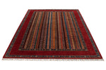 7x10 Red and Multicolor Turkish Tribal Rug