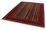 7x10 Red and Multicolor Turkish Tribal Rug