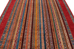 7x10 Red and Multicolor Turkish Tribal Rug