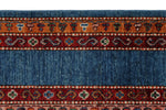 7x10 Blue and Multicolor Turkish Tribal Rug