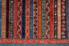 7x10 Multicolor and Blue Turkish Tribal Rug