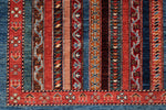 7x10 Multicolor and Blue Turkish Tribal Rug