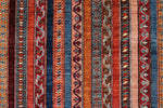 7x10 Multicolor and Blue Turkish Tribal Rug