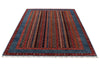 7x10 Multicolor and Blue Turkish Tribal Rug