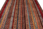 7x10 Red and Multicolor Turkish Tribal Rug