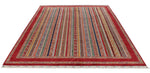 7x10 Multicolor and Red Turkish Tribal Rug