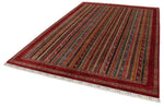 7x10 Multicolor and Red Turkish Tribal Rug