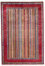 7x10 Red and Multicolor Turkish Tribal Rug