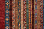 7x10 Red and Multicolor Turkish Tribal Rug