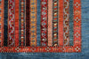 7x10 Blue and Multicolor Turkish Tribal Rug