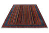 7x10 Blue and Multicolor Turkish Tribal Rug