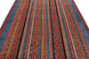 7x10 Blue and Multicolor Turkish Tribal Rug